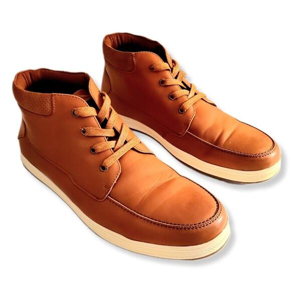 Men Brown Leather Chukka Ankle Boots 10.5 Fall Classic Preppy Casual Outdoors - Picture 13 of 13